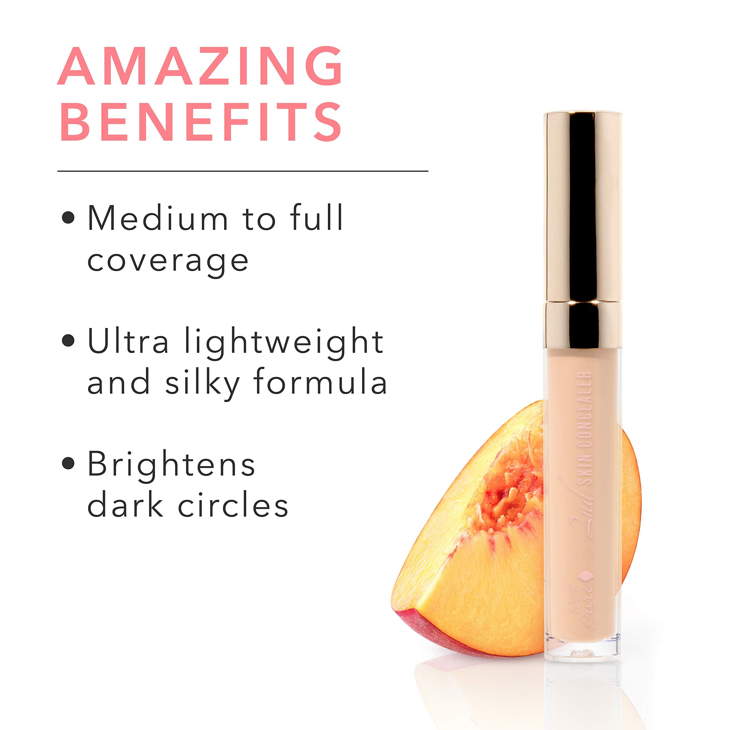 100% PURE 2nd Skin Concealer (Fruit Pigmented), Shade 2, Full Coverage, Lightweight, Liquid Concealer for Face, Under Eyes, Vegan Makeup (For Light-Medium Skin w/Neutral Undertones) - 0.17 Fl Oz - Image 3
