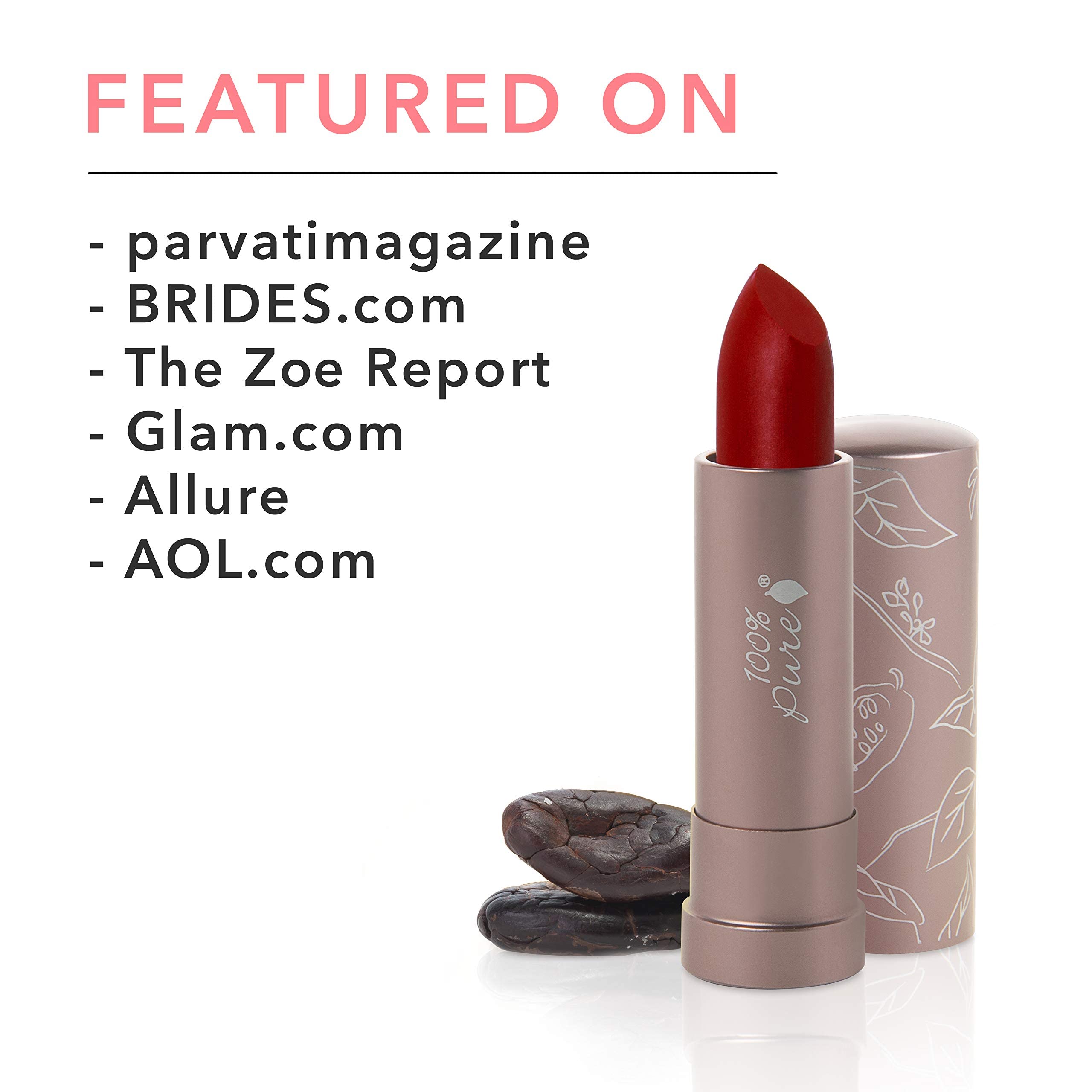 100% PURE Cocoa Butter Matte Lipstick Full Stay All Day Coverage, Lasting Moisturizing & Softening Natural Lip Color for All Skin Tones Vegan Fruit Pigmented Blood Orange (Classic Brick Red) - 0.15 oz - Image 8