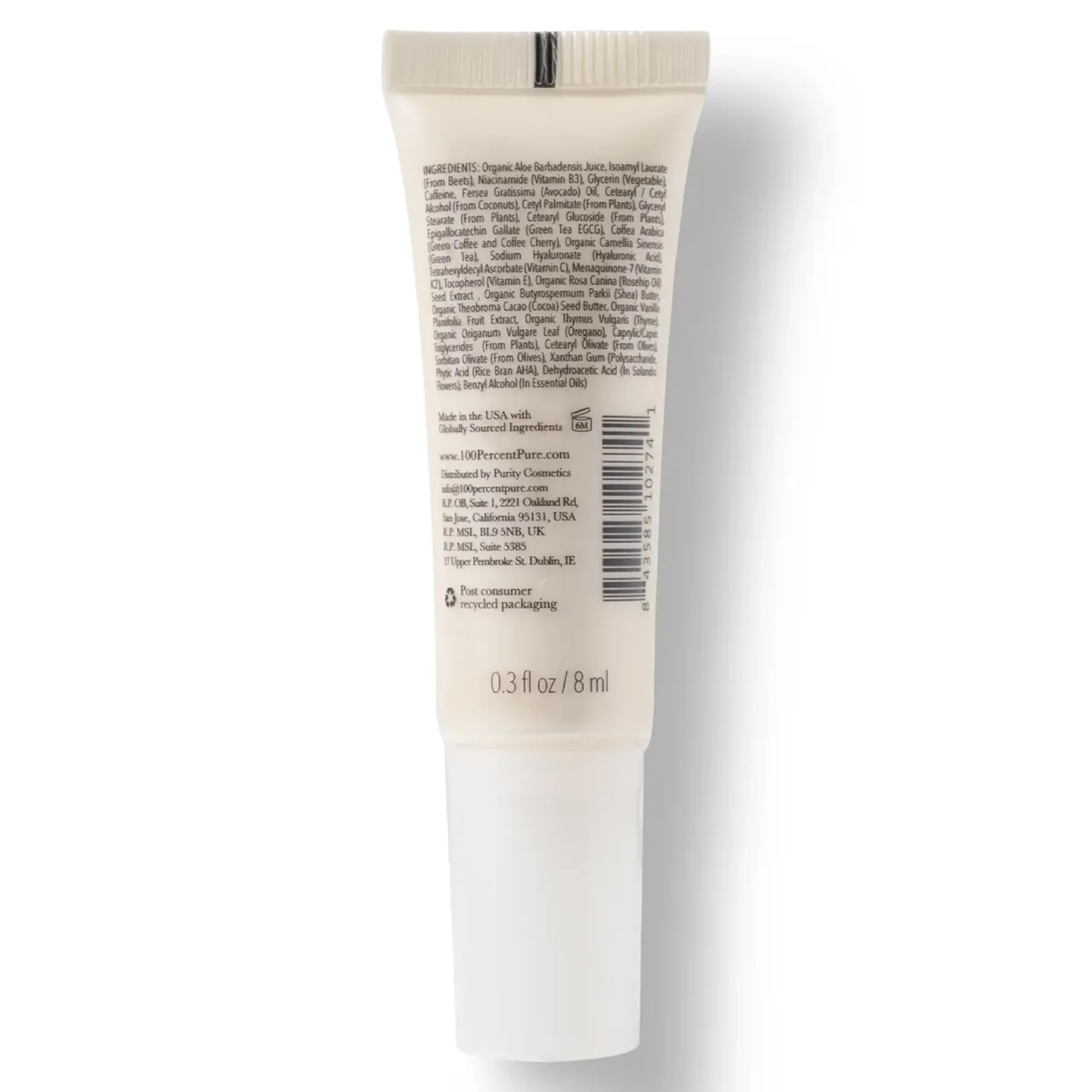 100% PURE Coffee Bean Caffeine Eye Cream Refresh & Hydrate Under Eye Treatment Reduce Puffiness, Dark Circles, Wrinkles with Green Tea, Rose Hip, Vitamin E - Youthful Vibrant Eyes - Vegan - 0.3 oz - Image 8