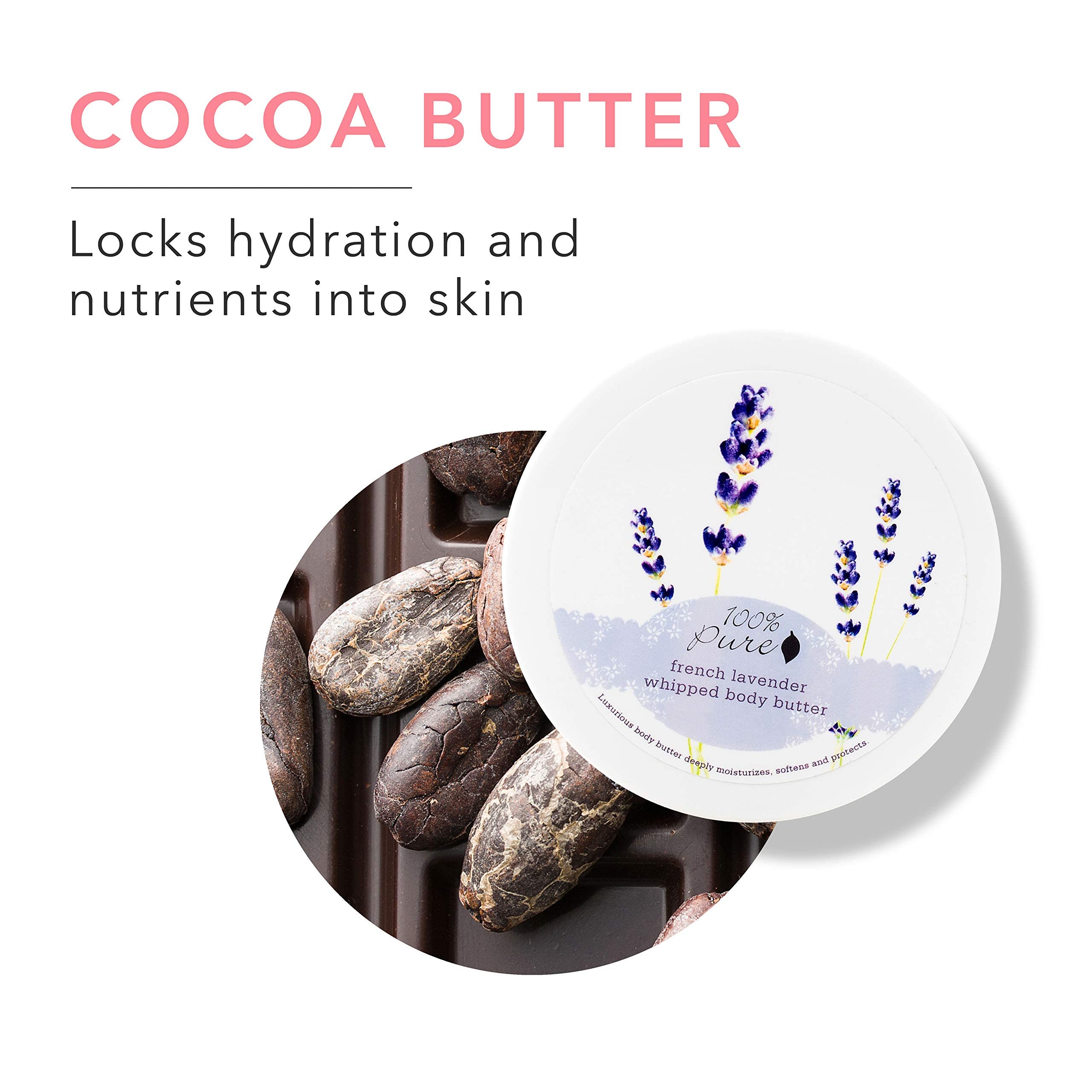 100% PURE French Lavender Whipped Body Butter, Body Lotion for Dry Skin, Made with Shea Butter, Cocoa Butter, Moisturizing Body Cream, Natural Lotion - 3.4 oz - Image 4