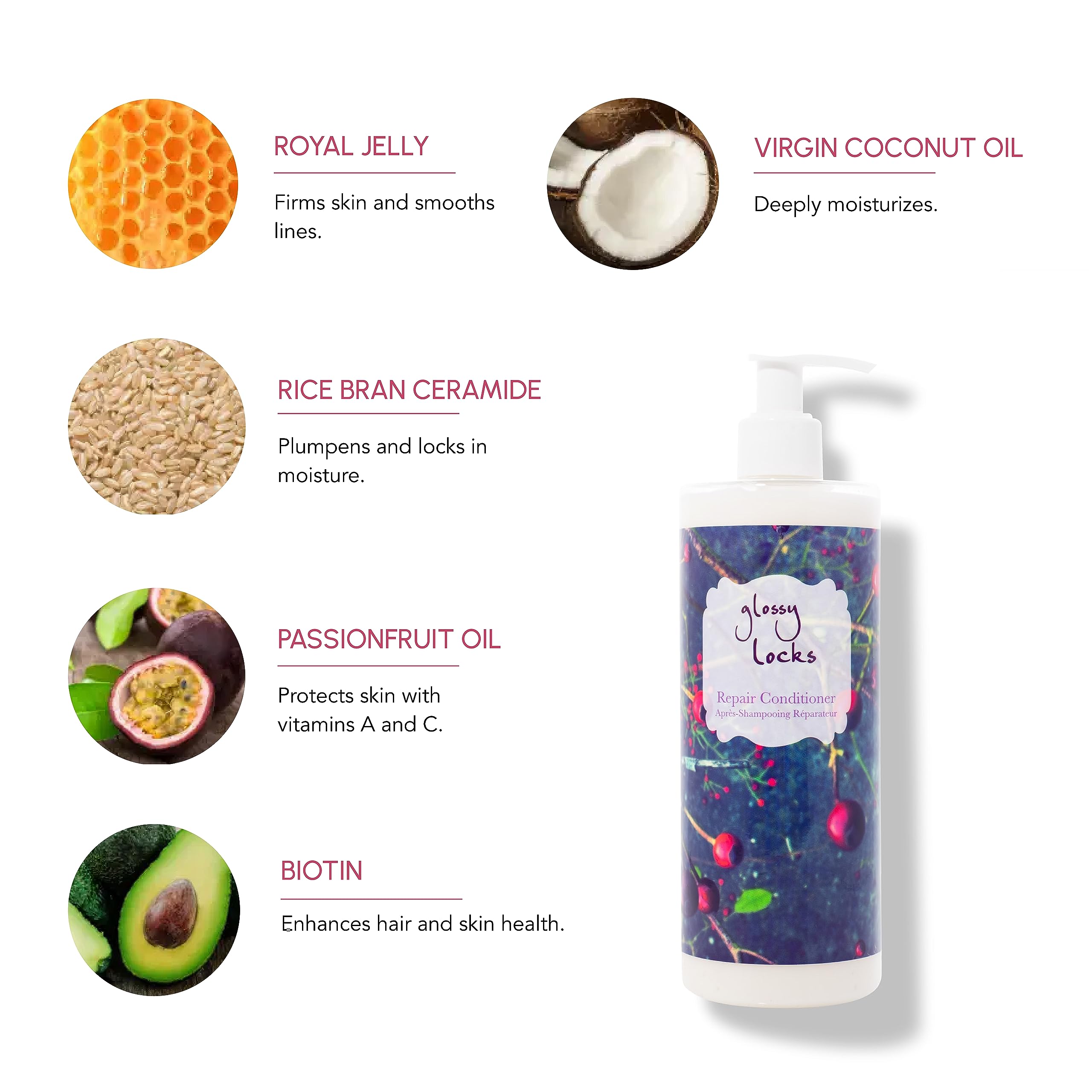 100% PURE Glossy Locks Repair Conditioner Cream Moisture Restore & Nourishing Deep Conditioning Treatment for Dry Damaged Hair Super Nutrient Hydration Boost for Women & Men - 13.5 Fl Oz - Image 3