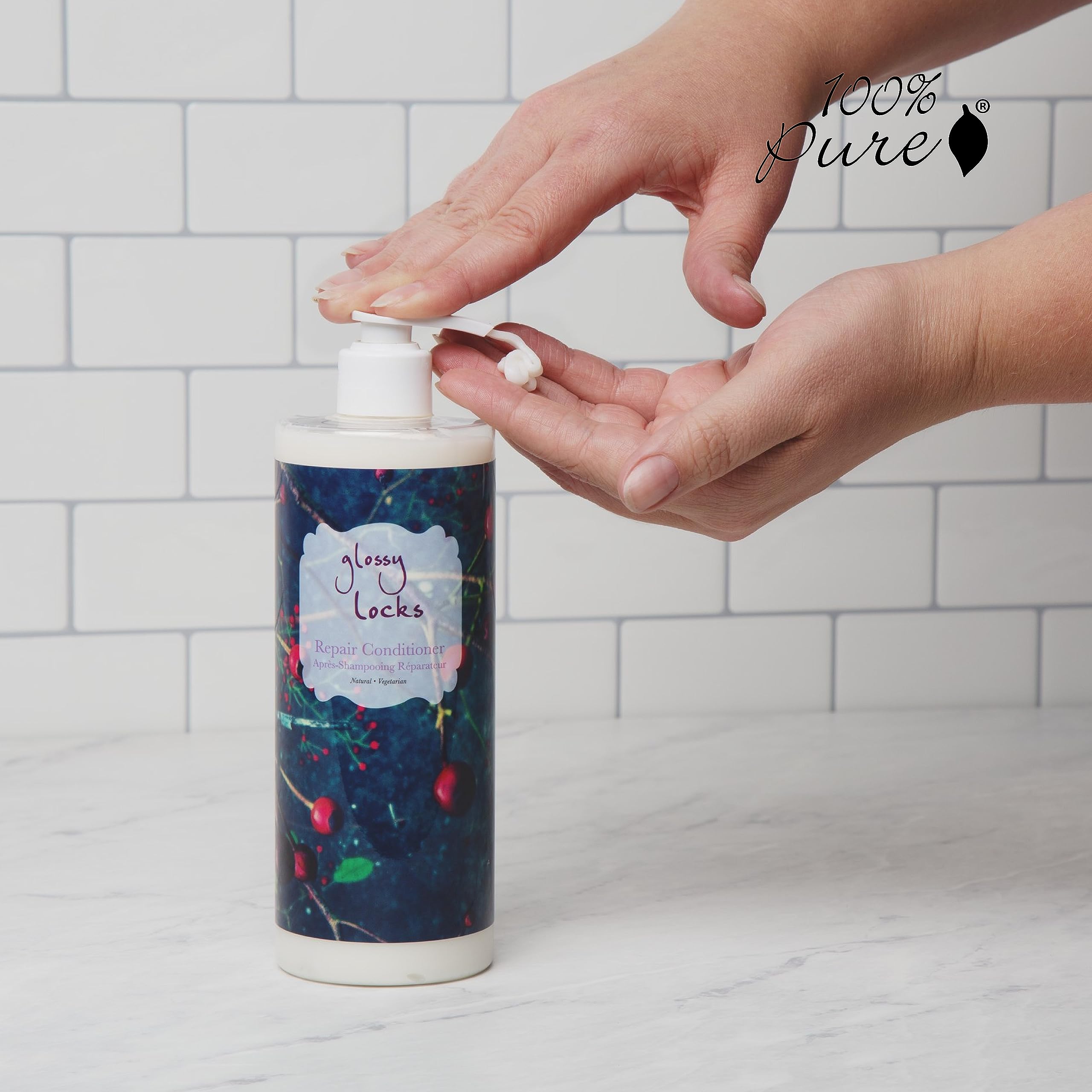 100% PURE Glossy Locks Repair Conditioner Cream Moisture Restore & Nourishing Deep Conditioning Treatment for Dry Damaged Hair Super Nutrient Hydration Boost for Women & Men - 13.5 Fl Oz - Image 5