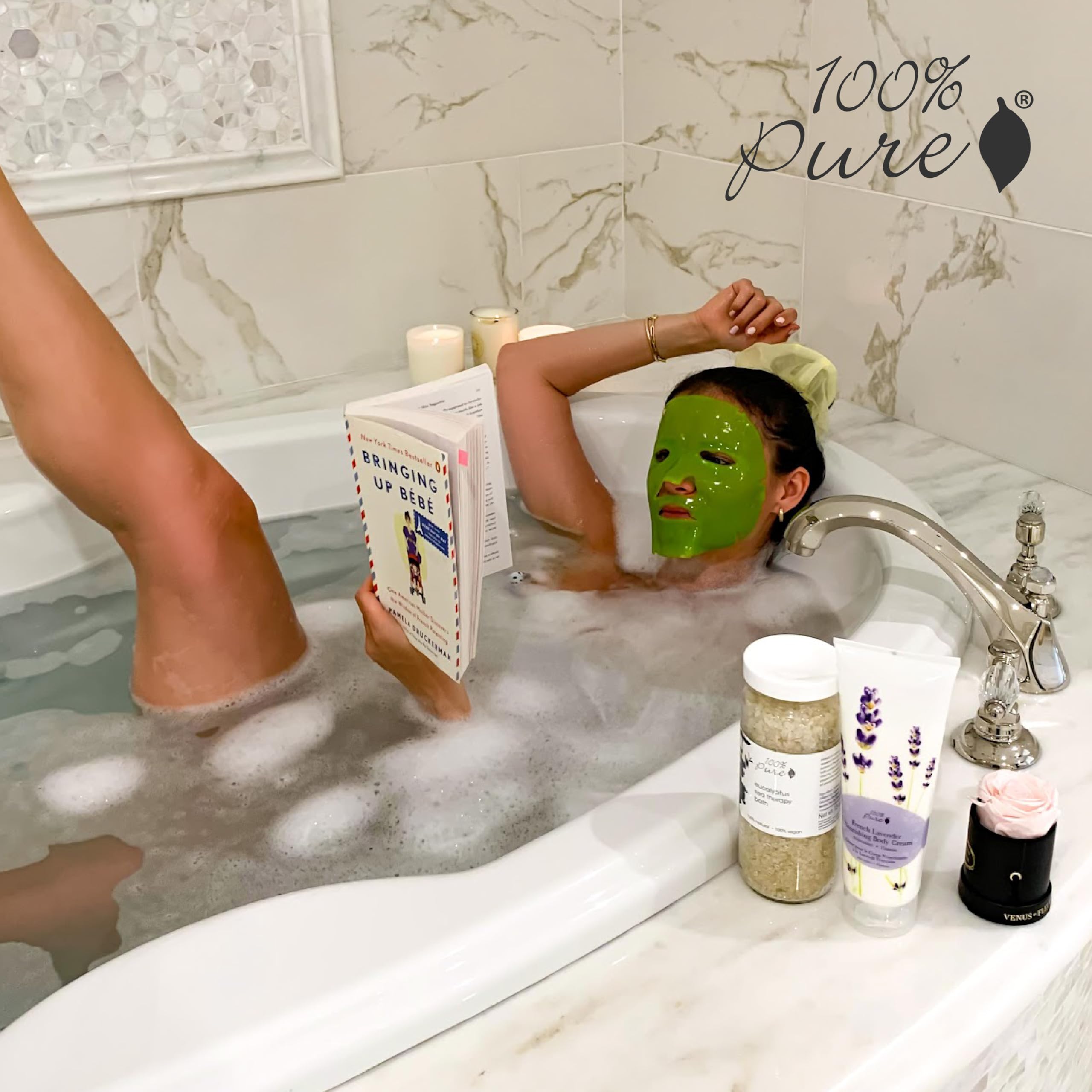 100% PURE Green Tea Water Bomb Mask (1 PC), Hydrating Face Mask with Hyaluronic Acid, Skin Care, Anti-Aging, Toning and Soothing Face Care - 1 PIECE - Image 6