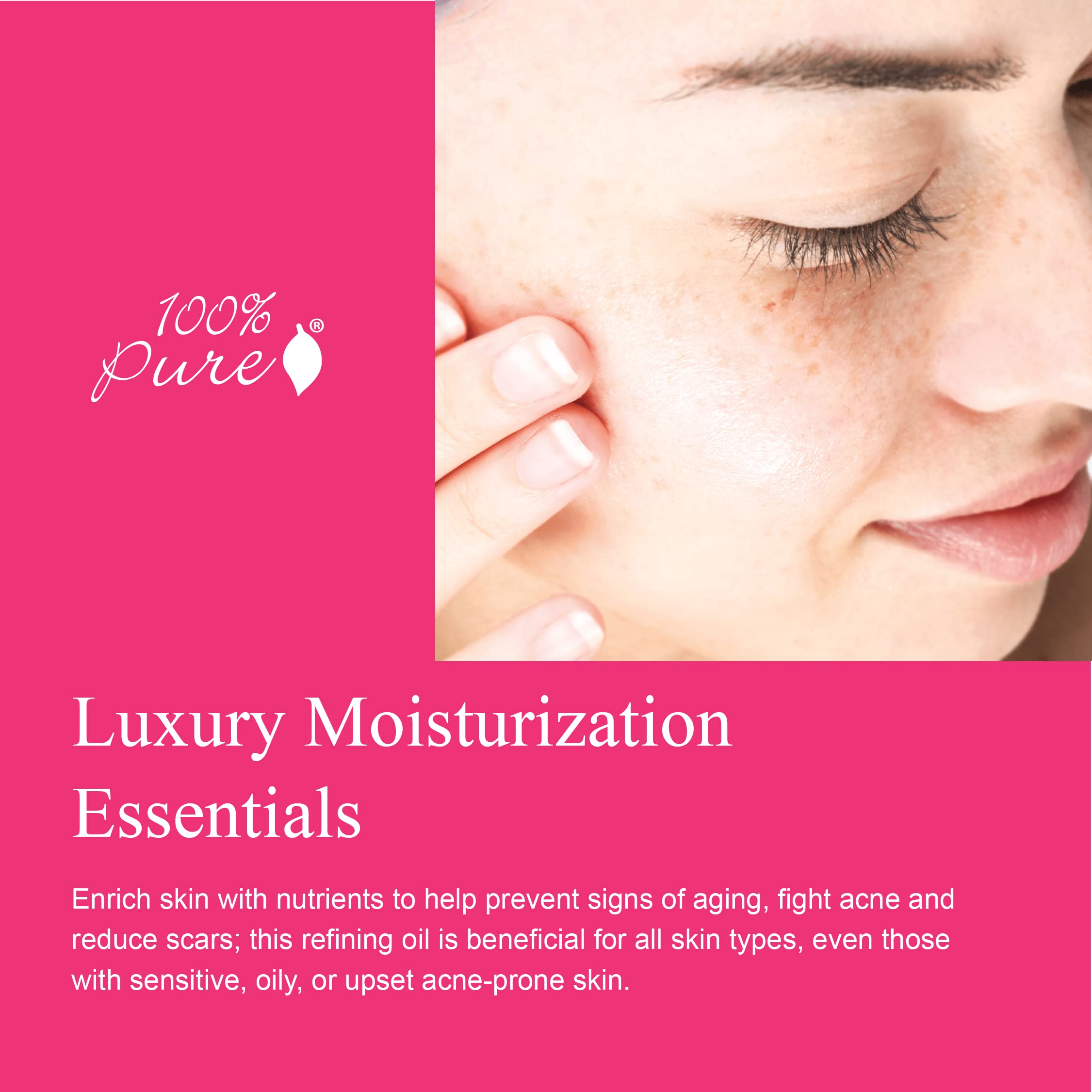 100% PURE Intensive Nourish Facial Oil Hydrating Face & Body Moisturizer Natural Illuminating Dry Skincare for Women & Men - Vegan - 1oz - Image 3