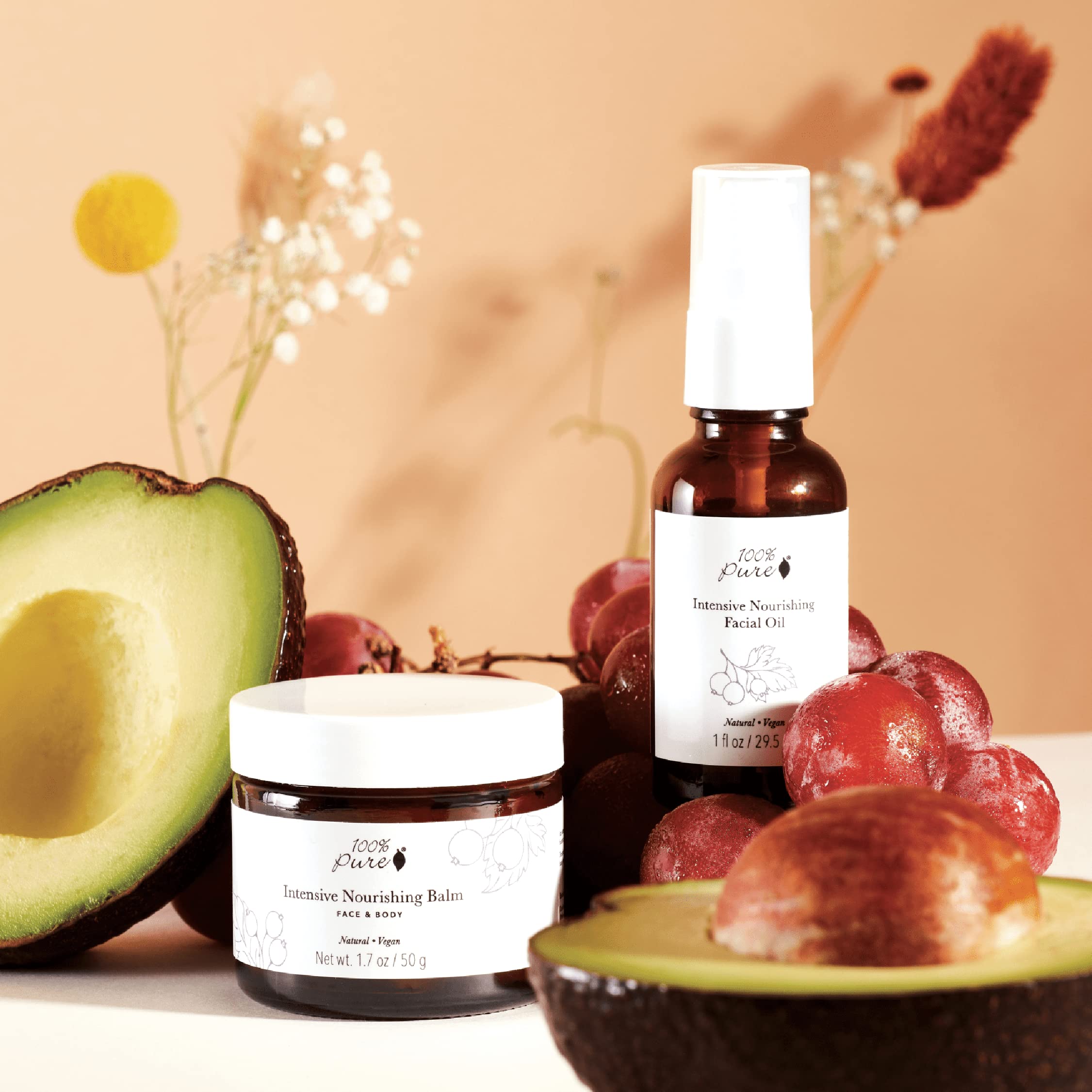 100% PURE Intensive Nourish Facial Oil Hydrating Face & Body Moisturizer Natural Illuminating Dry Skincare for Women & Men - Vegan - 1oz - Image 5