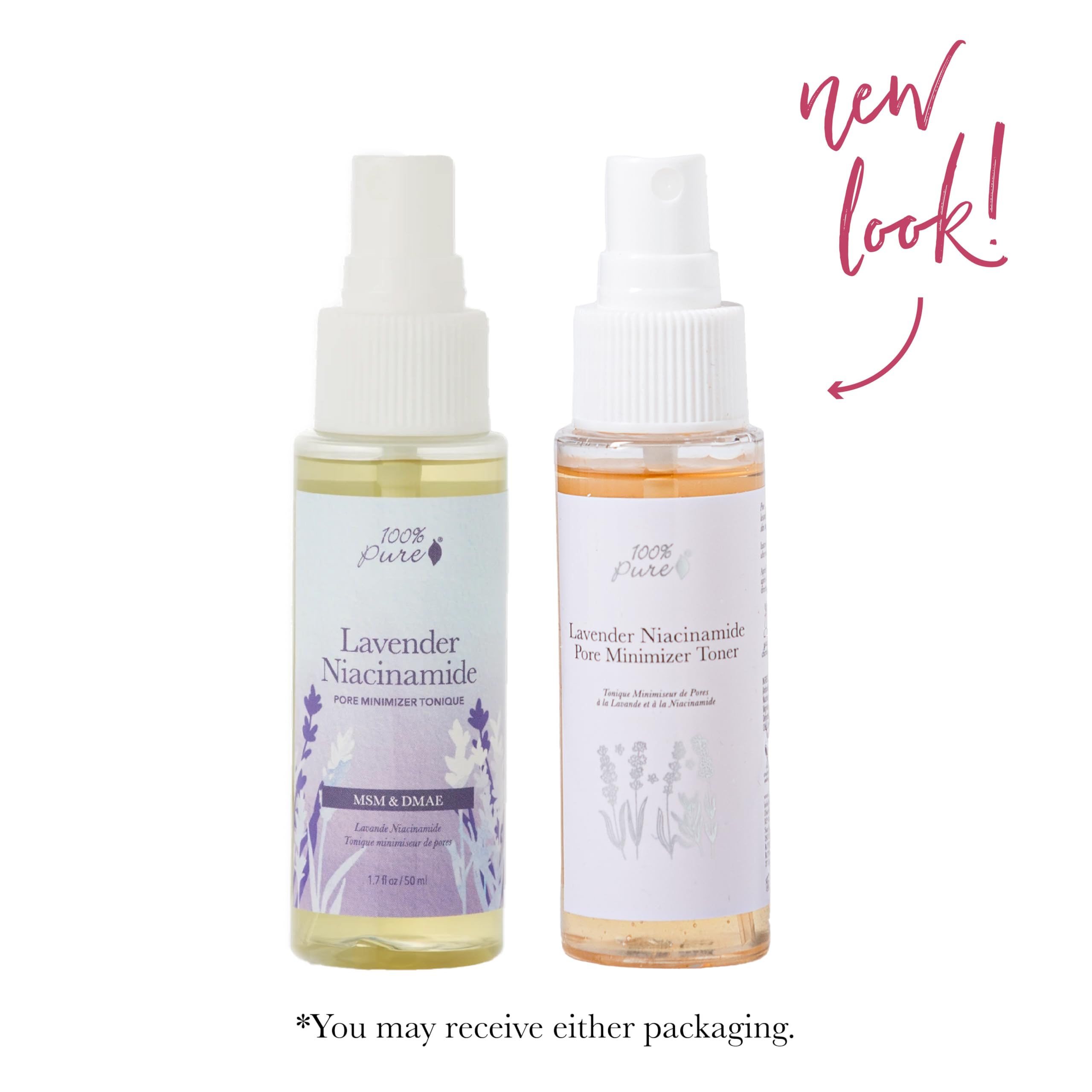 100% PURE Lavender Niacinamide Pore Minimizer Tonique Facial Purify & Tone Skincare with Witch Hazel Balancing Face Mist Helps Calm Firm & Minimize the Look of Pores & Wrinkles, Vegan - 1.7 fl oz - Image 4