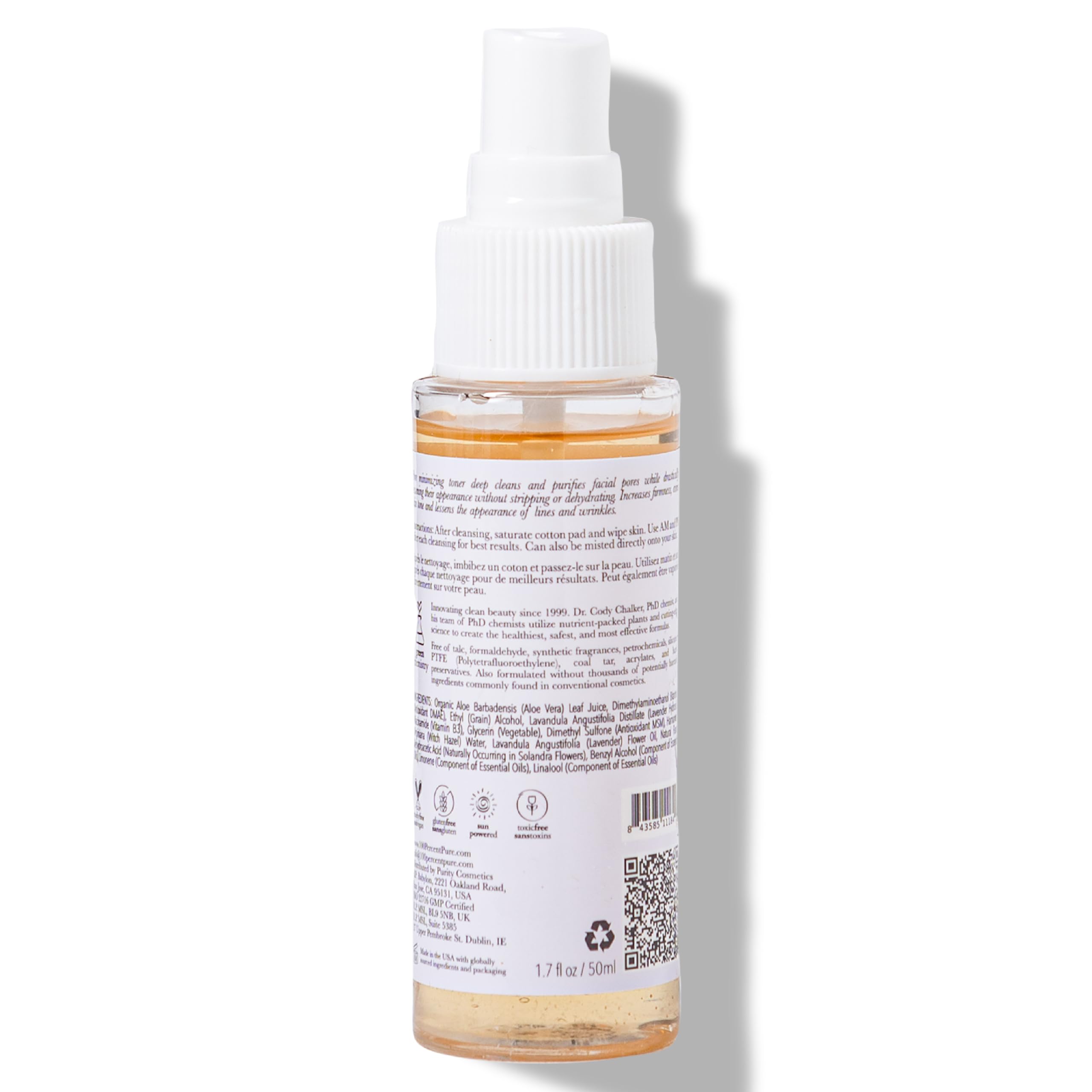 100% PURE Lavender Niacinamide Pore Minimizer Tonique Facial Purify & Tone Skincare with Witch Hazel Balancing Face Mist Helps Calm Firm & Minimize the Look of Pores & Wrinkles, Vegan - 1.7 fl oz - Image 8