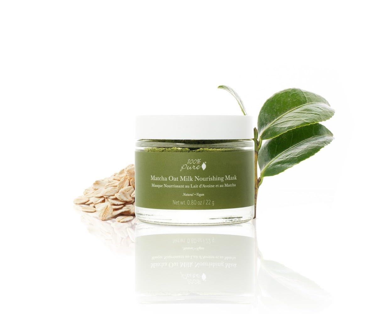 100% PURE Matcha Oat Milk Nourishing Mask, Powder Face Mask, Anti-Aging, Softens, Moisturizes Skin, Restorative Facial Mask - 0.8 oz - Image 4