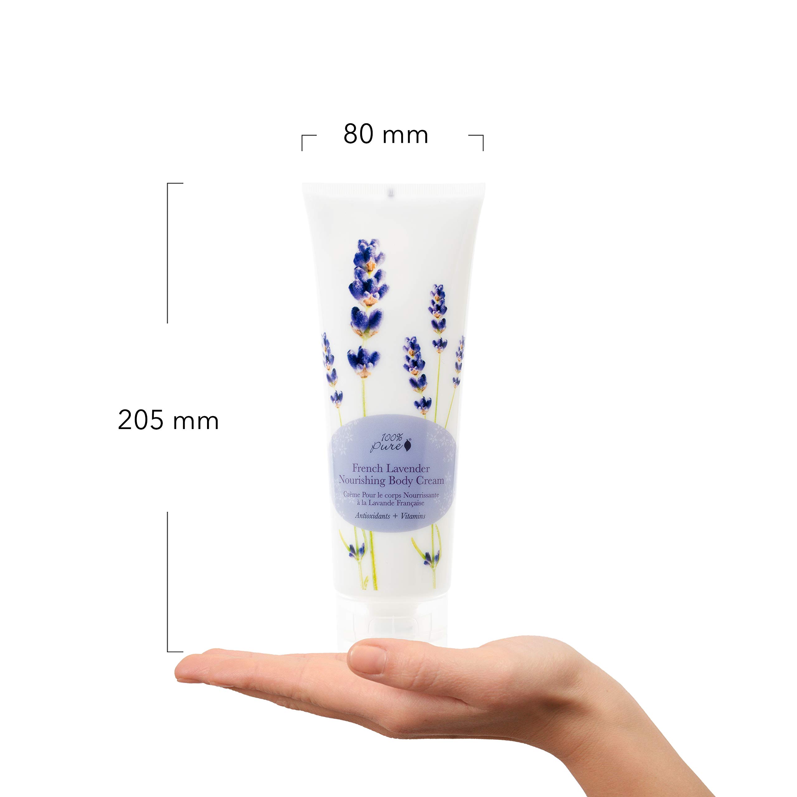 100% PURE Nourishing Body Cream French Lavender Lotion Luxurious Botanical Dry Skin Hydration & Replenishment, Natural Anti-Aging Moisturizer & Skincare for All Skin Types Women & Men - Vegan - 8 oz - Image 7