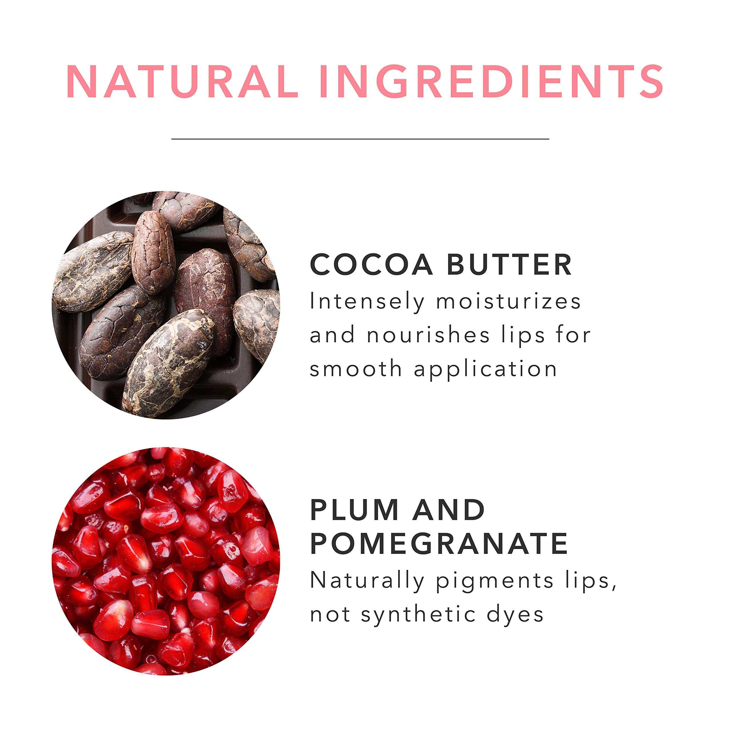 100% PURE Pomegranate Oil Anti-Aging Lipstick Long Lasting, Vibrant Makeup - Moisturizing Cocoa Butter Satin Finish - Vegan Fruit Pigmented Bee Balm Color (Warm Deep Peachy Pink) - 0.15 oz - Image 3