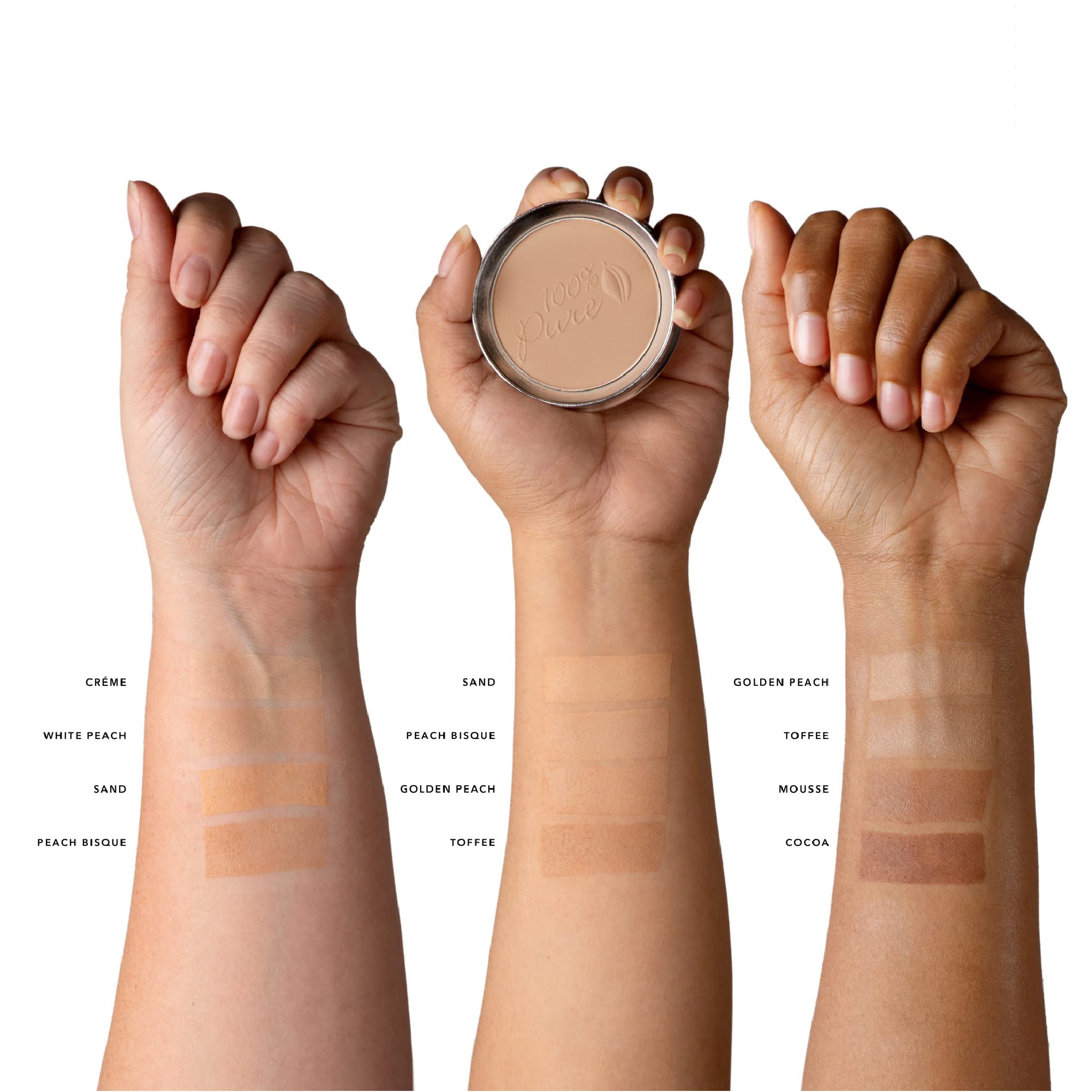 100% PURE Powder Foundation Matte Finish Face Makeup - Oil Absorbing Pressed Poreless Concealer - Vegan Fruit Pigmented Cocoa Color (Deep Shade w/Neutral Undertones) - 0.32 Oz - Image 4