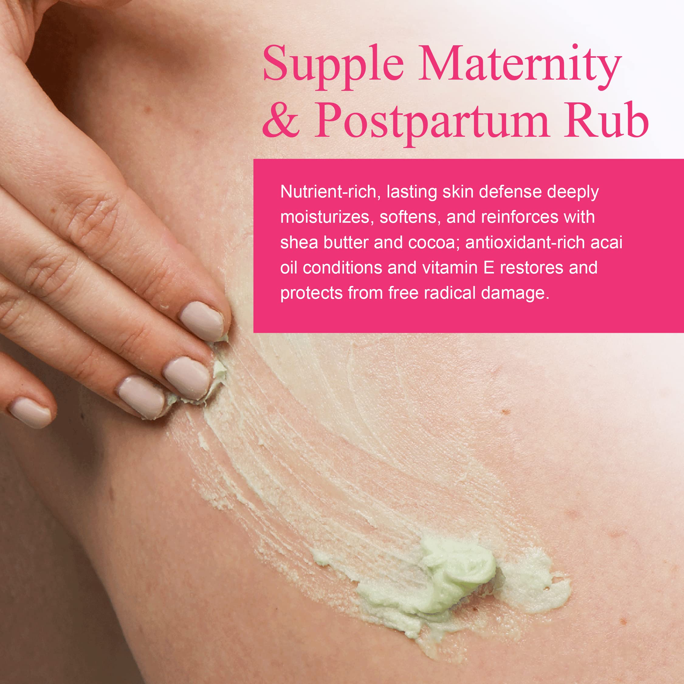 100% PURE Skin Support Stretch Mark Butter Belly Moisturizer - Nourishing Skin Defense with Vitamins & Antioxidants Natural Pregnancy Formula - Shea, Cocoa Butter, Vitamin E Cream - Vegan - 1.35oz - Image 4