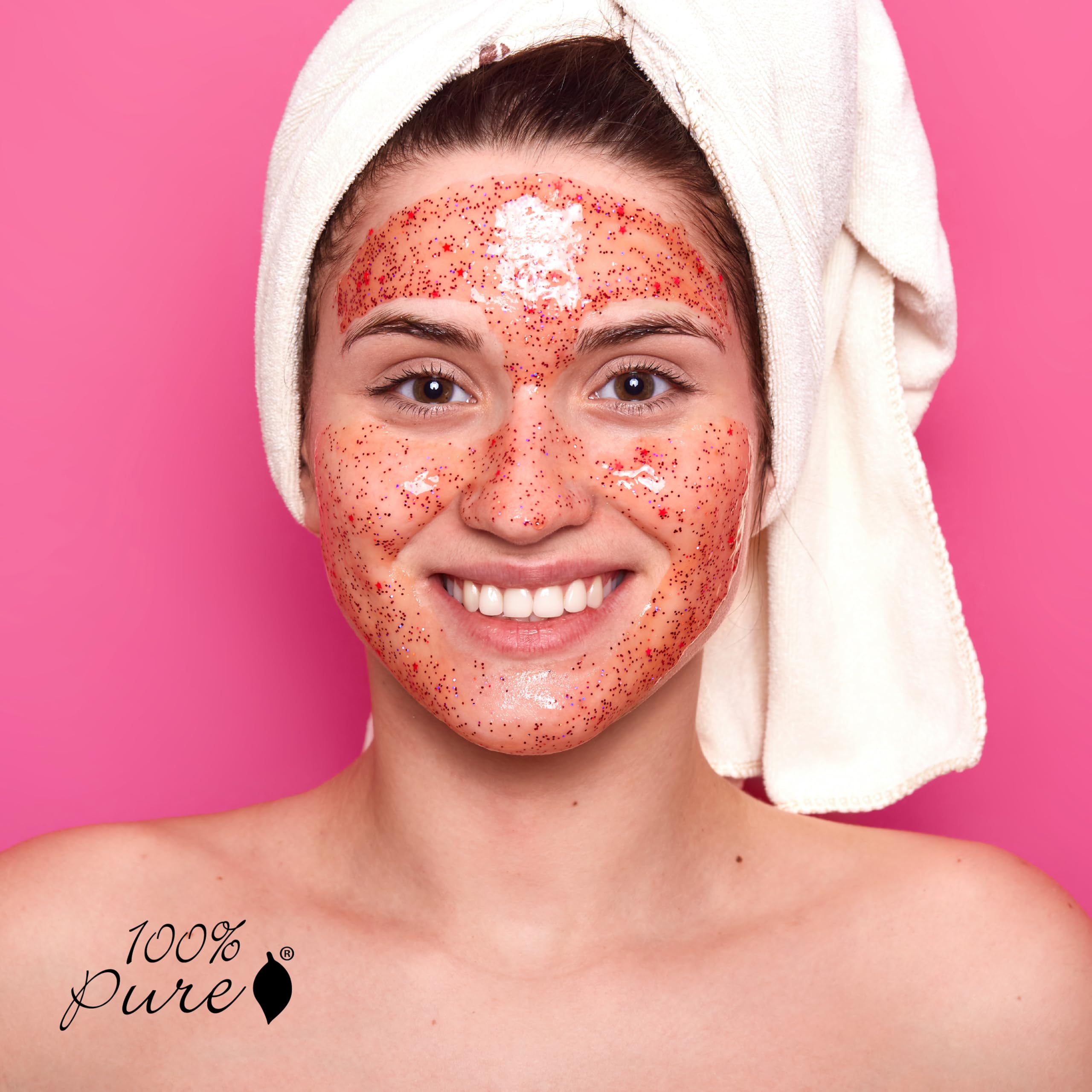 100% PURE Strawberry Brightening Facial Scrub Antioxidant-Rich for Radiant, Smooth Skin - Papaya & Pineapple Enzymes Natural Glow Exfoliator - Gentle Exfoliating Face Wash for Women & Men - 2 Fl oz - Image 4