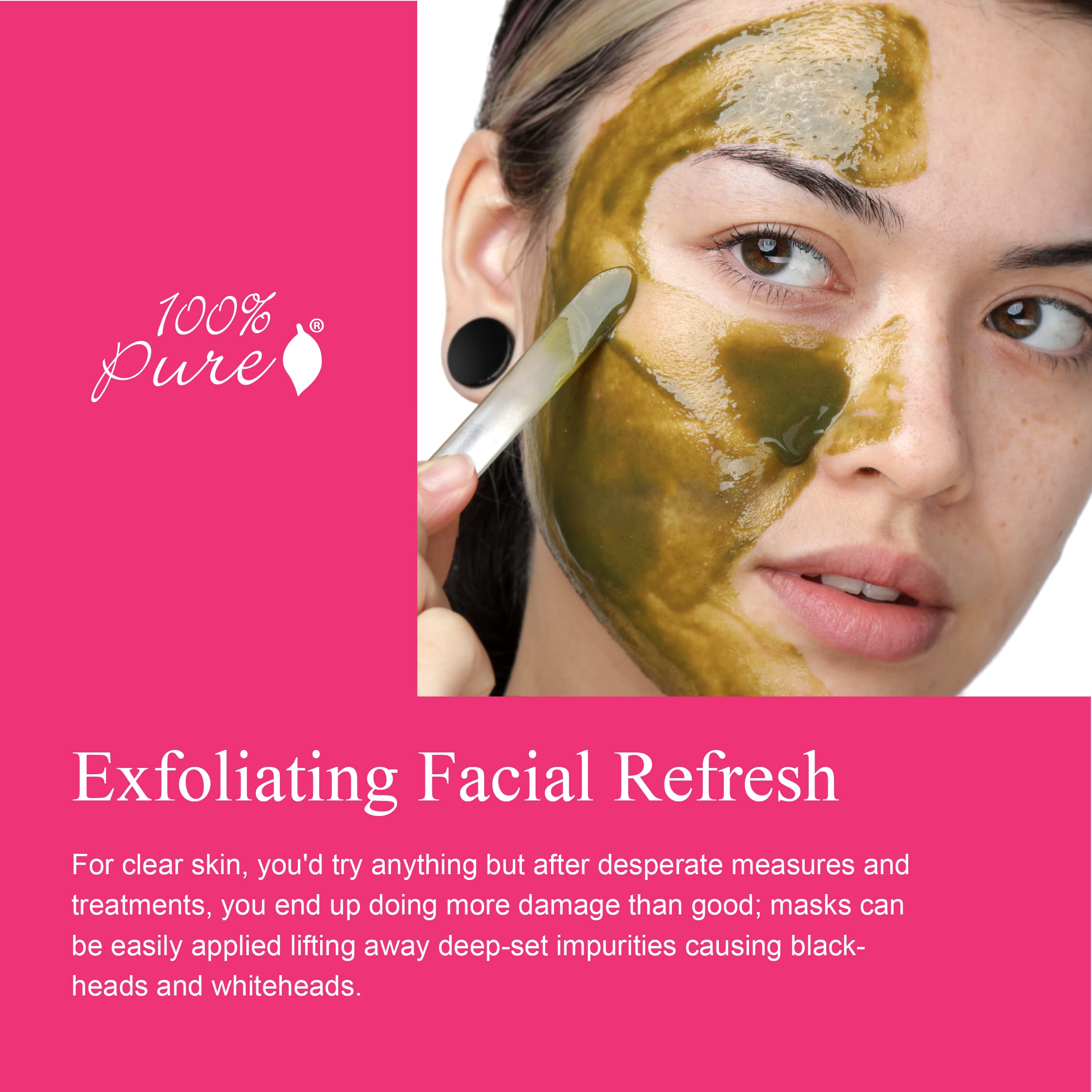 100% PURE Tea Tree Deep Detox Face Mask & Deep Pore Cleanse Natural Skin Care Unclog & Detoxify Acne Blemish Treatment For Oily Skin - Vegan - 1.7oz - Image 4