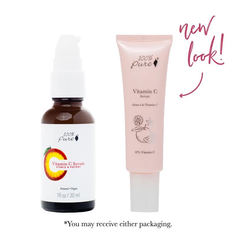 100% PURE Vitamin C Face Serum Hydrating Glow Skin Care with ALA Aloe + Vitamin E Oil - Daily Firming & Correcting Anti Aging Facial Moisturizer for Women & Men All Skin Types, Vegan - 1 Fl Oz - Image 3